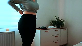 BBW with Big Thighs Cums Twice and Gets Cumshot on Her Huge