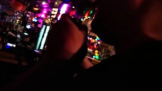 Dirty foot cleaning in public bar