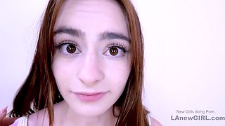 Teenager licks cunt and gets strapon nailed in studio