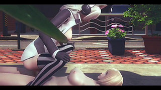 Futanari Hentai 3D Uncensored - Omura Handjob and Fucked in the Street - Japanese Asian Manga Anime Film Game Porn