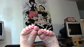 Emo Goth Girl's Foot Fetish Webcam Show