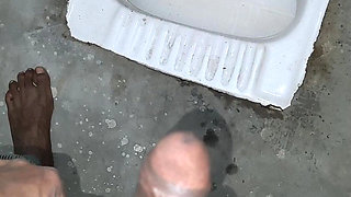 Desi Bhabhi Holding Stepbrother-in-law's Penis and Making Him Pee and Peeing Herself