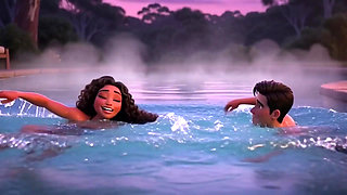 Stepmother and Stepson Road Trip Ends in Private Heated Pool (ai Generated)