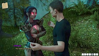 3D visual novel featuring a curvy blonde teacher with big boobs and a nice ass