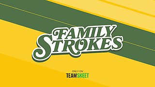 Innocent teenager stunner Alexis Tae bonds with her crank step-dads in hardcore three way