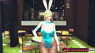 Asuna Ichinose 3D Hentai Animation - Girl in Blue Suit Receives Kissing, Fingering Her Tight Pink Pussy & Vibrator Squirt