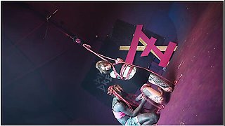 Tattooed Skinny Girl Get Suspended On Rope - Bondage Shiabri Bdsm