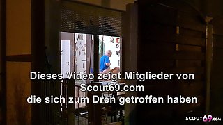 German Neighbour Caught Mature Couple Fucking and Join in MMF Threesome