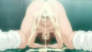 Charming hentai slut squirting all over for a dude