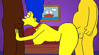 Marge Simspson is unfaithful to her husband with Carl