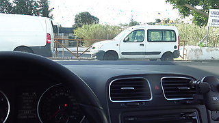 Algerian prostitute with a client in her car in a suburb of Marseille