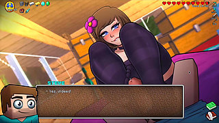 HornyCraft Minecraft Parody - Jenny Gives Steve a Hot Footjob for a Diamond! (Hentai Game Gameplay)