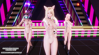 Blackpink - Whistle Ahri Akali Seraphine Sexy Naked Dance