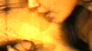 Skinny brunette MILF sucks and fucks a big cock