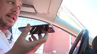 My amateur emo girlfriend giving me a blowjob outdoors