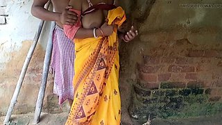 Sexy Indian Bhabhi Outdoor Doggystyle with Trilokinath - Big Boobs and Hard Fucking