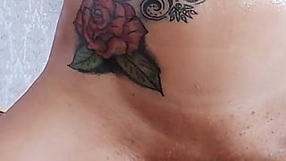 A Hot Brunette Masturbates with a Monster Dildo