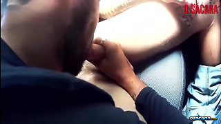He Sucked in the Car and Took Cum From His Big Cock