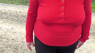 Bouncy Tits Action Gets Vagina Spanked Hard on Public Logs