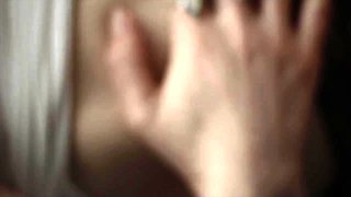 Busty blonde babe goes crazy jerking