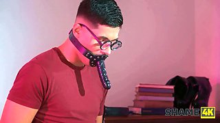 Shame4k. humiliation by making him use his throat differently