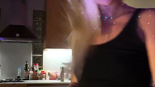 Hot Blonde Babe in Lingerie Self Pleasing