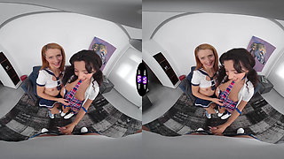 Mini Mitzi Invites Lucianna Luci For Threesome Striptease And Double Blowjob Fun - TmwVRnet