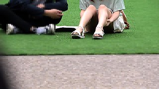 Naughty japanese teen model enjoys outdoor blowjob and sex