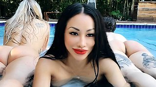 Busty brunette with big boobs rides cock