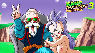 Kame Paradise 3 - West Supreme Kai gets saved by a big old cock