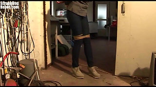 Steffi Dangling on Rope Tightly Ballgagged