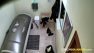 Czech Solarium 73: Tanned Chick Strips Down for the Cameras