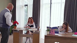 Teacher gets to fuck two of his students