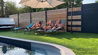 Marie and Lucas Lumacarie Fuck with Adelie by the Pool
