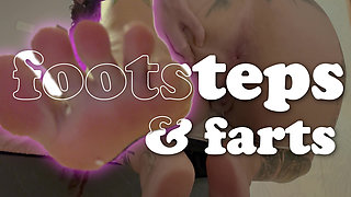 The Giantess Tries to Crush You with Her Dirty Feet and Farts at You