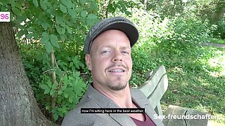 Mia sucks and gets fucked by daddy at the forest edge - German porn adventures