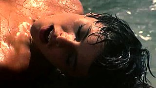Gorgeous brunette lesbians fuck outdoors