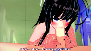 Very hot schoolgirl takes all her cum out of her boyfriend and doesn't stop until she is satisfied - hentai +18