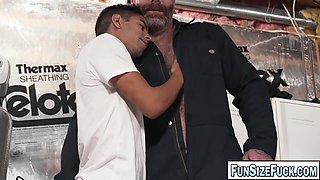 Petite Milo Miles riding a hairy fat cock