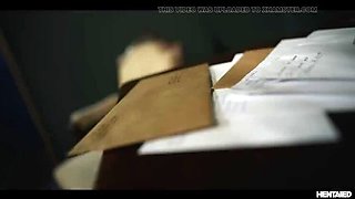 Leana Lovings Nerdy Glasses Girl Wrecked by Huge Monster Cock in Toilet BDSM Bondage