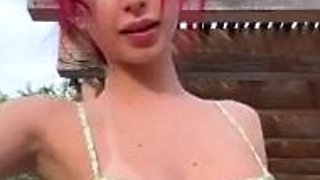 Amateur blondie solo anal masturbation