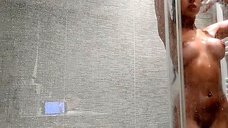 Horny Latina Teen with Big Ass and Tits in the Shower