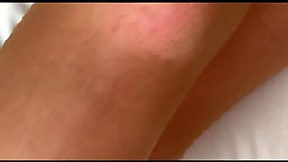 Mrs Mature Feet gets foot massage with special cream and cum on feet