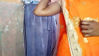 Brother-in-law fucked neighbor's sister-in-law by wearing yellow saree