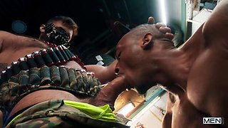 Black hunk endures white inches in restless role play