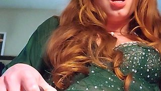 Violet lovely amateur redhead woman toying