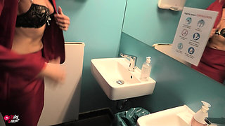 Blonde Office Slut Fucked in Company Toilet!!