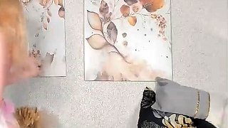 Curly Blonde Teen Records Solo Dildo Masturbation More at