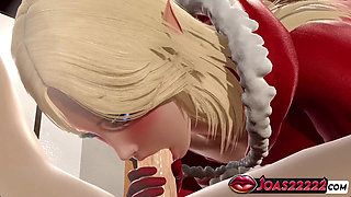 Christmas Elf Making Hottes Blowjob For Big Dick On A Bed 3D Animation Porn