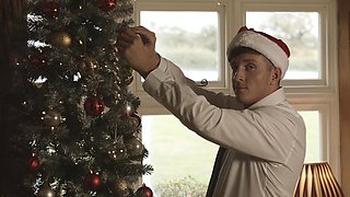 Hot christmas stocking footjob with busty milf Cassie Clarke